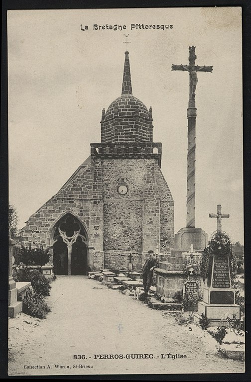 Carte postale ancienne Perros-Guirec - Eglise à Perros-Guirec