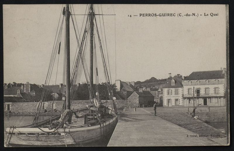 Carte postale ancienne Perros-Guirec - Quai à Perros-Guirec