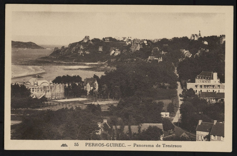 Carte postale ancienne Perros-Guirec - Panorama de Trestraou à Perros-Guirec