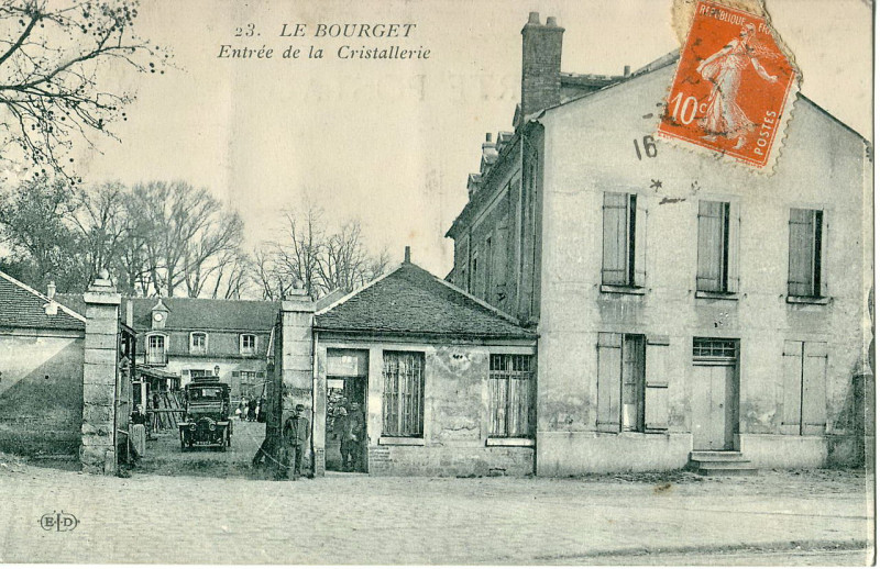 Carte postale ancienne Eld 23 - Le Bourget - Entrée de la Cristallerie à Saint-Martin-de-Valamas
