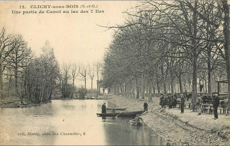 Carte postale ancienne Clichy-sous-Bois.Lac des 7 iles