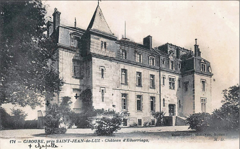 Carte postale ancienne Ciboure - château d'Elhorriaga 1