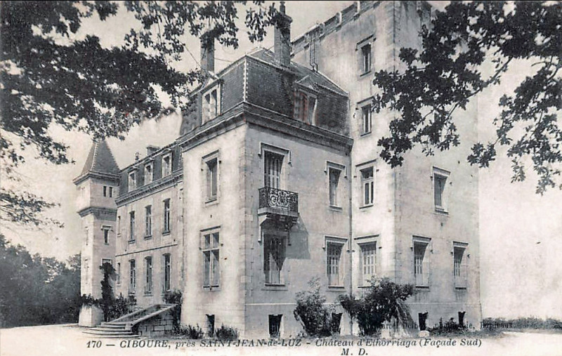 Carte postale ancienne Ciboure - château d'Elhorriaga 2