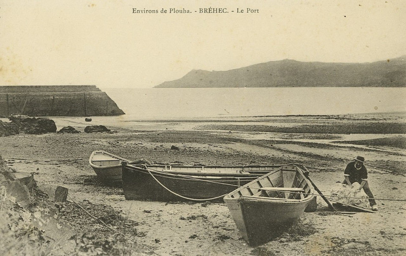Carte postale ancienne Plouézec - Bréhec le port à Plouézec