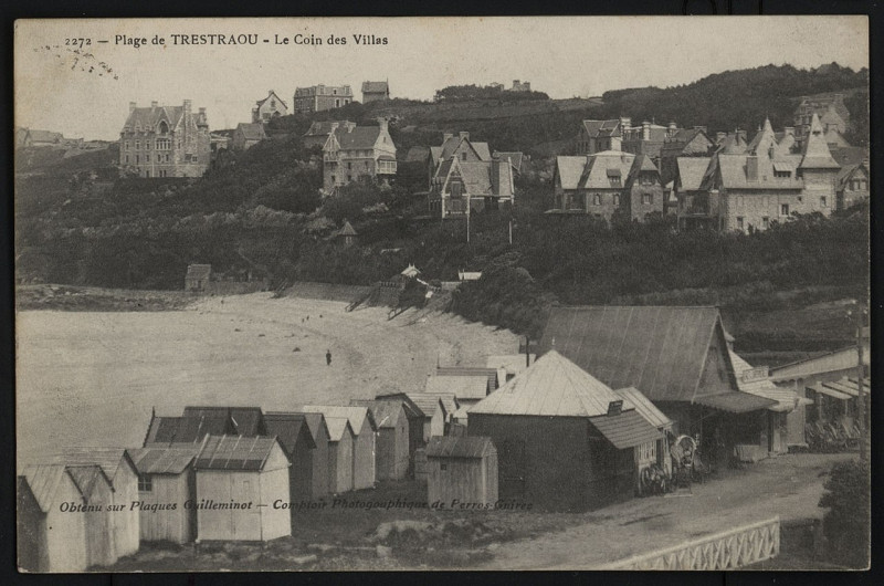 Carte postale ancienne Perros-Guirec - Plage de Trestraou à Perros-Guirec