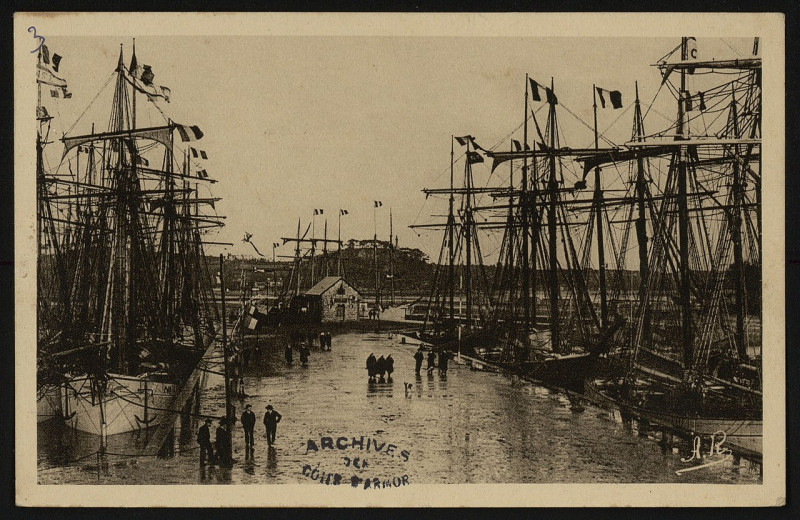 Carte postale ancienne Paimpol - Les Bassins Les Goëlettes à Paimpol