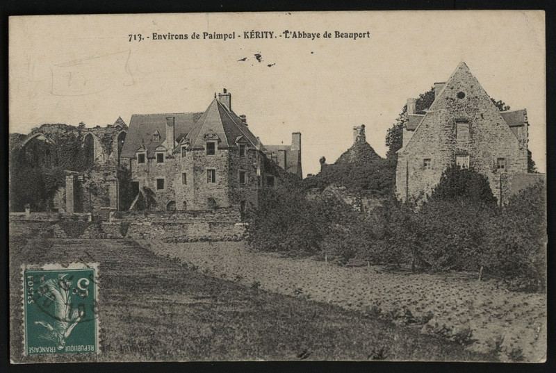 Carte postale ancienne Paimpol - Kérity abbaye de Beauport à Paimpol
