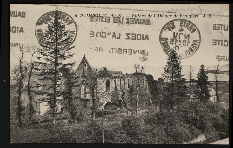 Carte postale ancienne Paimpol - Ruines de l'Abbaye de Beauport à Paimpol