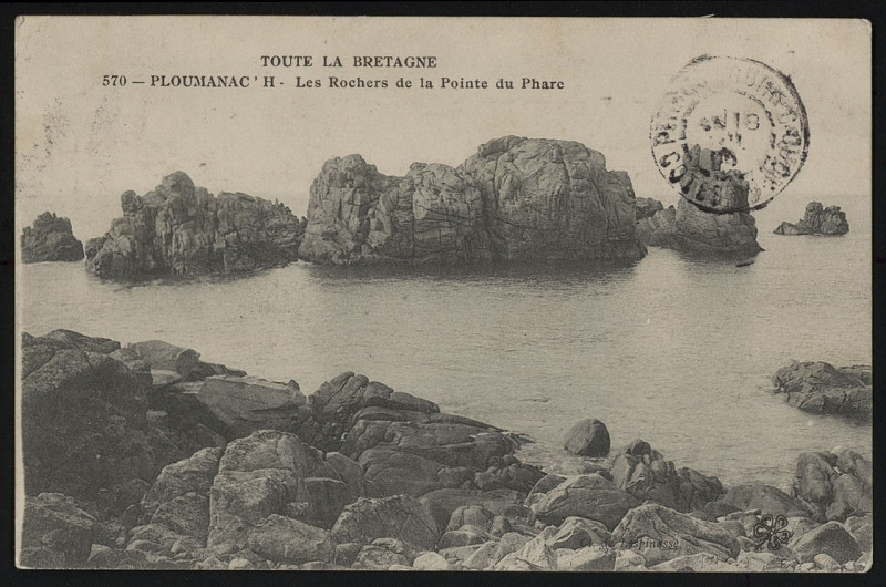 Carte postale ancienne Perros-Guirec - Rochers de la Pointe du Phare à Perros-Guirec