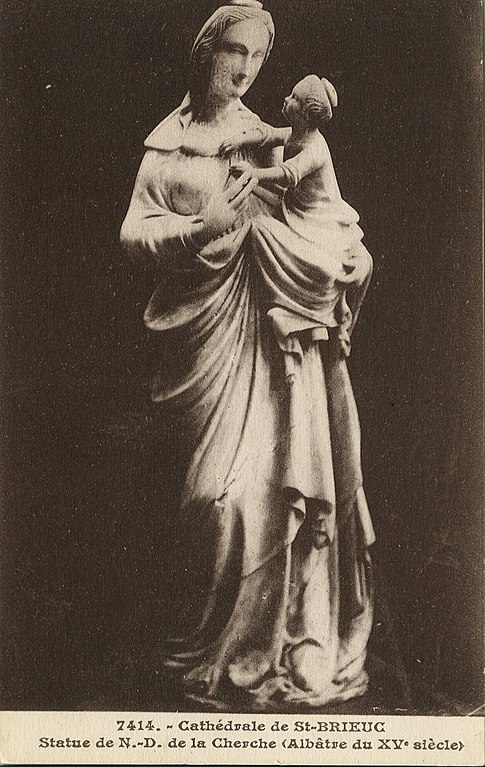 Carte postale ancienne Saint-Brieuc - Cathédrale statue de Notre-Dame de la Cherche à Saint-Brieuc