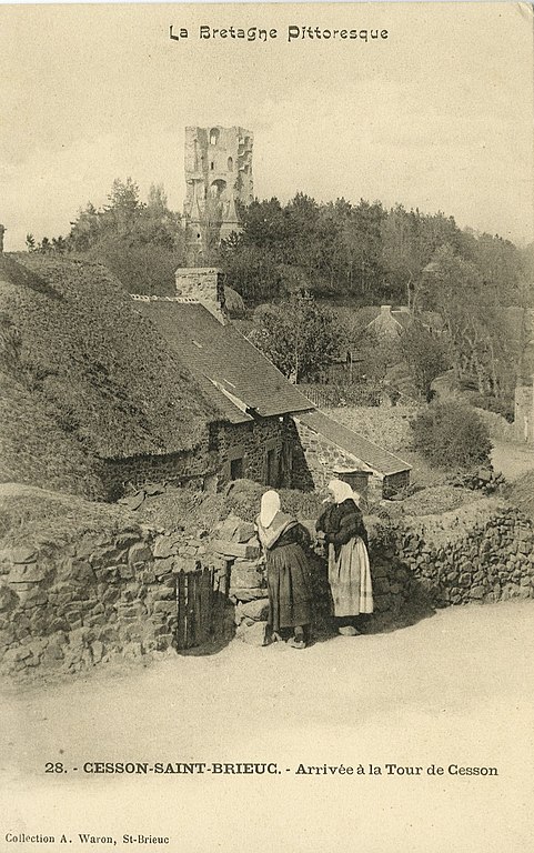 Carte postale ancienne Saint-Brieuc - Arrivée à la tour de Cesson à Saint-Brieuc