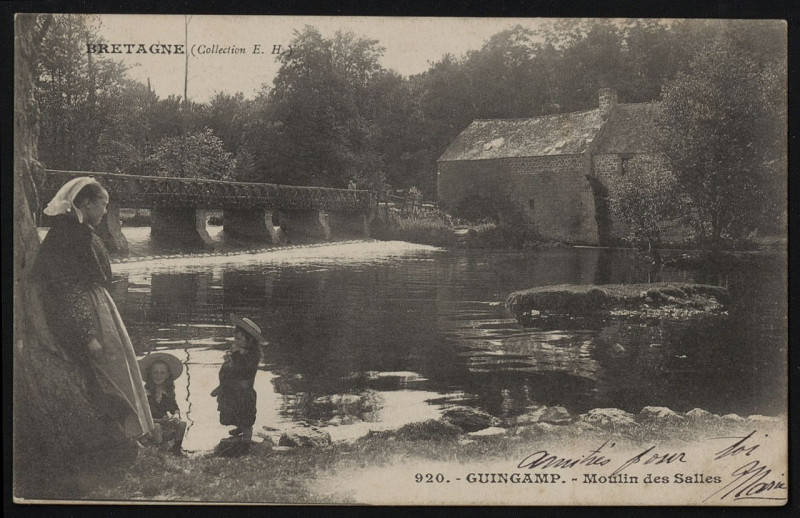 Carte postale ancienne Guingamp - Moulin des Salles à Guingamp