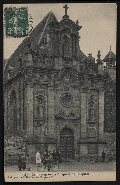 Carte postale ancienne Guingamp - Chapelle de l'Hôpital à Guingamp