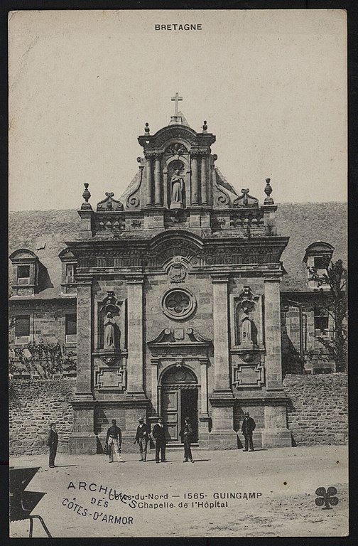Carte postale ancienne Guingamp - Chapelle de l'Hôpital à Guingamp