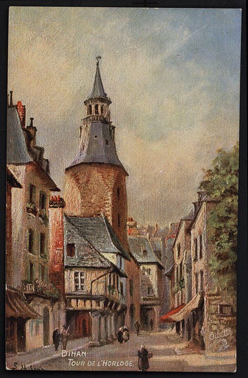 Carte postale ancienne Dinan - Tour de l'Horloge à Dinan
