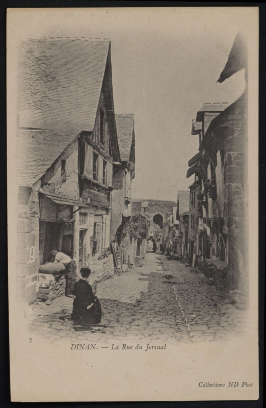 Carte postale ancienne Dinan - Rue du Jerzual à Dinan
