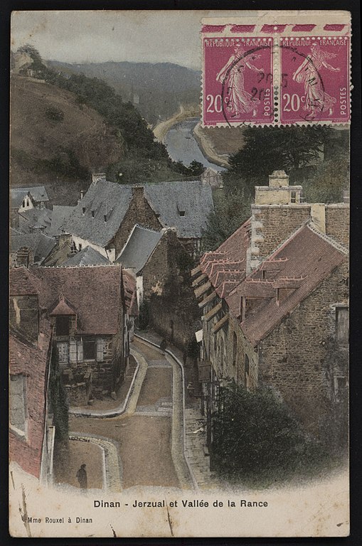 Carte postale ancienne Dinan - Jerzual et vallée de la Rance à Dinan