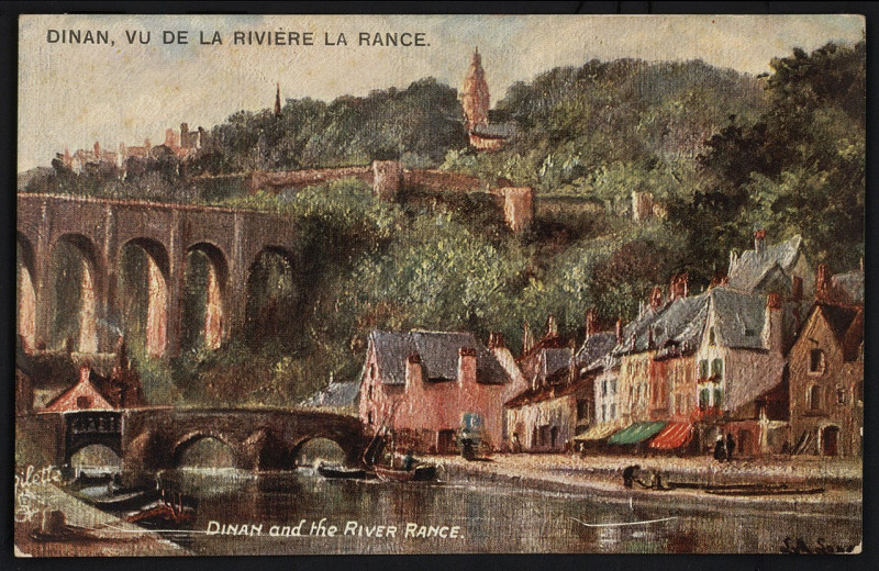 Carte postale ancienne Dinan - Dinan vu de la rivière Rance à Dinan