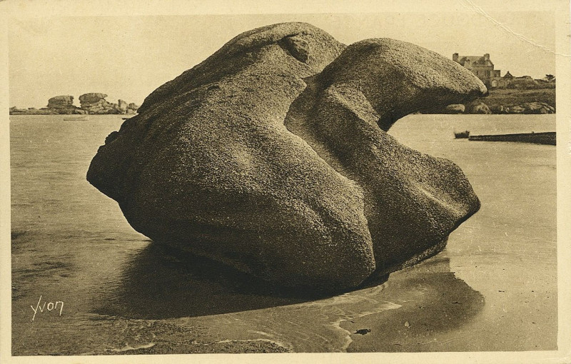 Carte postale ancienne Trégastel - Rocher de la Sorcière à Trégastel