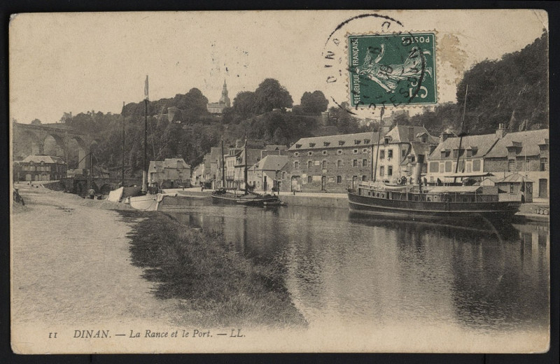 Carte postale ancienne Dinan - Rance et le Port à Dinan