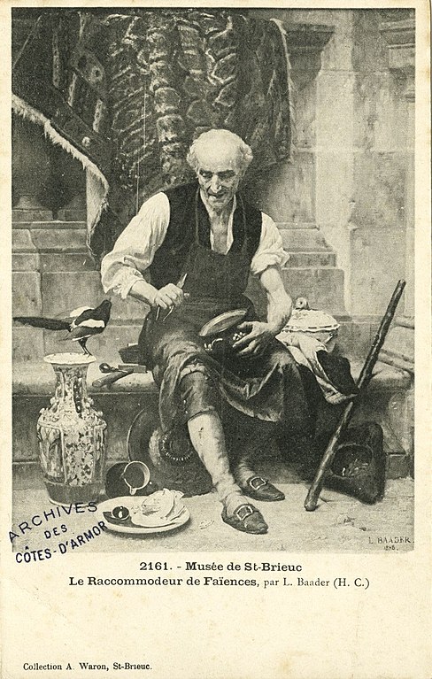 Carte postale ancienne Saint-Brieuc - Raccommodeur de faïences à Saint-Brieuc