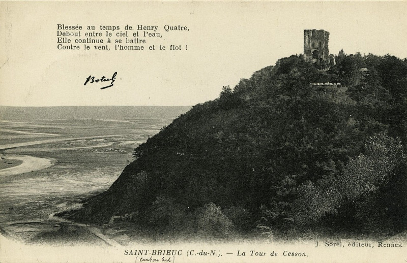 Carte postale ancienne Saint-Brieuc - Tour de Cesson à Saint-Brieuc