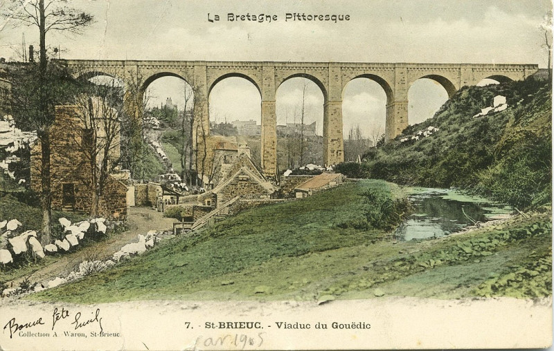 Carte postale ancienne Saint-Brieuc - Viaduc du Gouédic à Saint-Brieuc