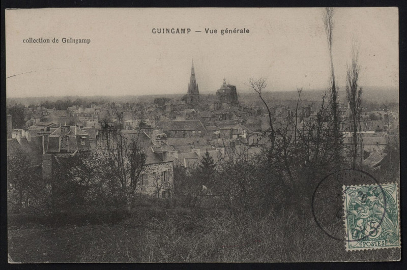 Carte postale ancienne Guingamp - Vue générale à Guingamp