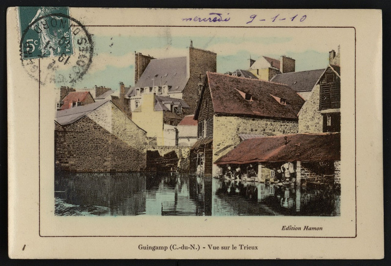 Carte postale ancienne Guingamp - Vue sur le Trieux. à Guingamp