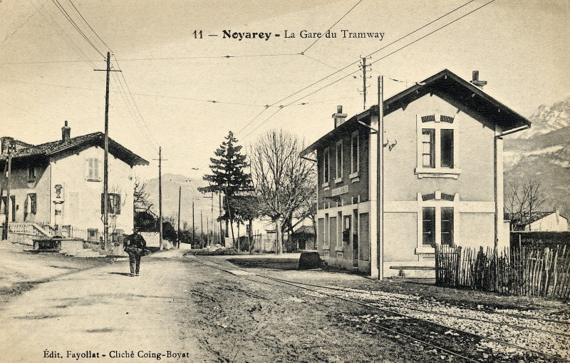 Carte postale ancienne 11 - Noyarey - La Gare du Tramway à Noyarey