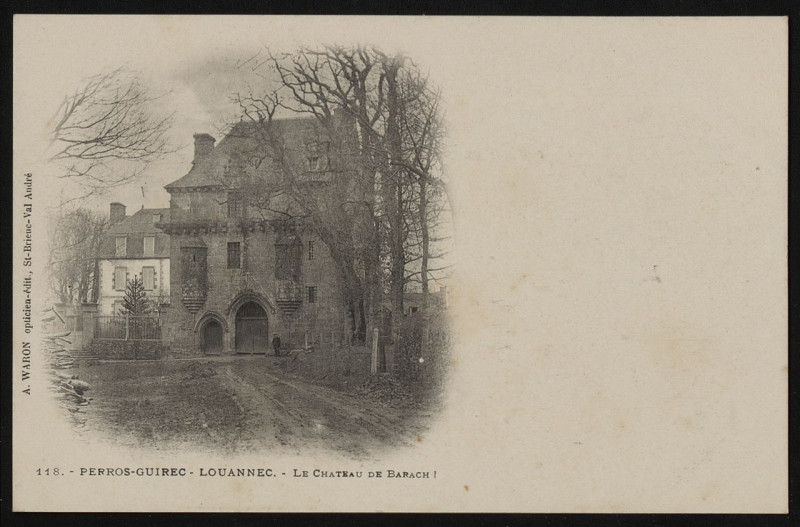 Carte postale ancienne Louannec - Château de Barach à Louannec