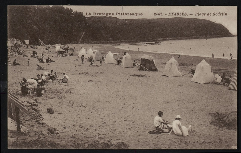 Carte postale ancienne Etables-sur-Mer - Plage de Godelin à Binic-Étables-sur-Mer