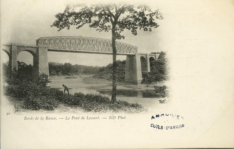 Carte postale ancienne Saint-Samson-sur-Rance - Pont de Lessart à Saint-Samson-sur-Rance