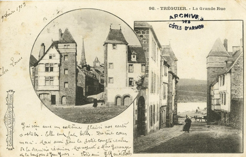 Carte postale ancienne Tréguier - Grande Rue à Tréguier