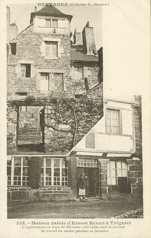 Carte postale ancienne Tréguier - Maison natale d'Ernest Renan à Tréguier
