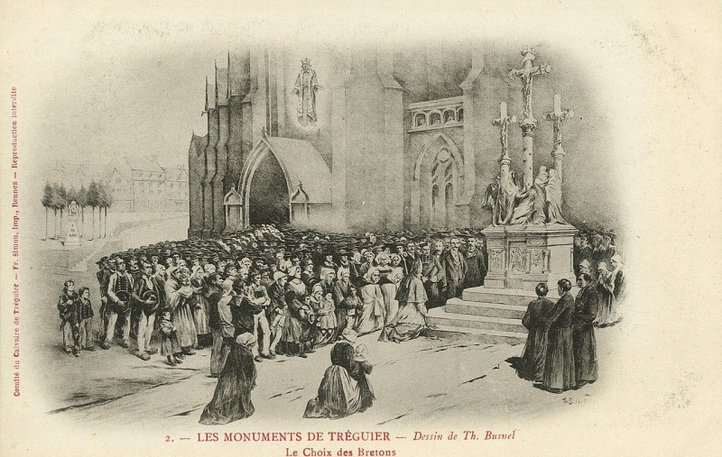 Carte postale ancienne Tréguier - Monuments Le Choix des Bretons à Tréguier