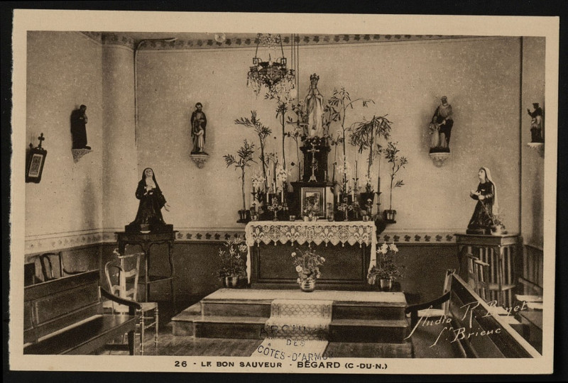 Carte postale ancienne Bégard - Bon Sauveur Oratoire de l'ouvroir à Bégard
