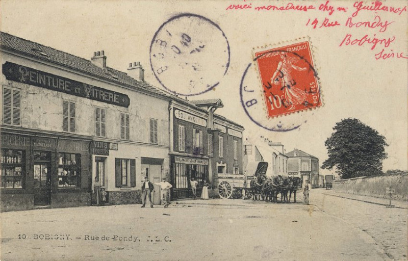Carte postale ancienne Bobigny Rue de Bondy