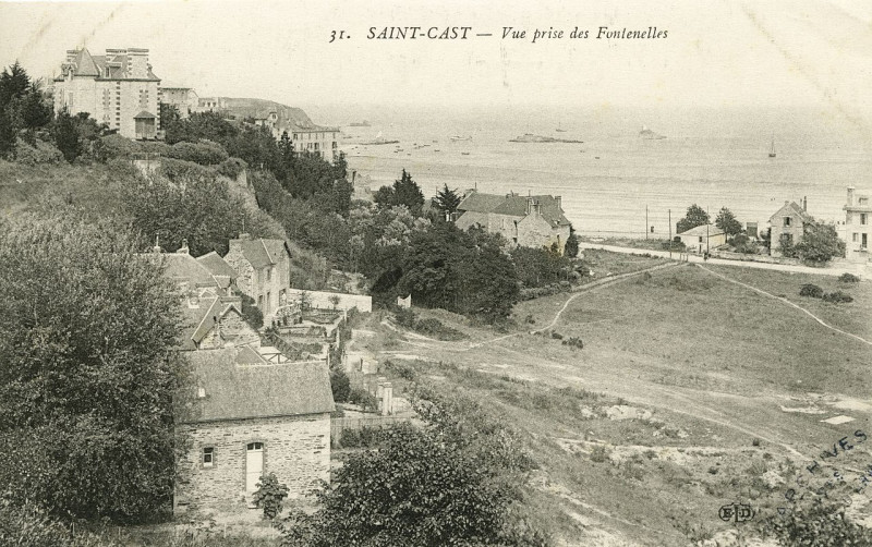 Carte postale ancienne Saint-Cast - Vue prise des Fontenelles à Saint-Cast-le-Guildo