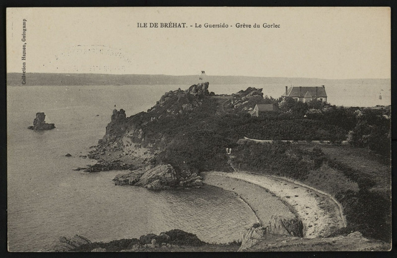 Carte postale ancienne Ile-de-Bréhat - Guersido - Grève du Gorlec à Île-de-Bréhat