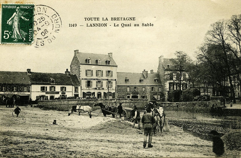 Carte postale ancienne Lannion - Quai au Sable à Lannion