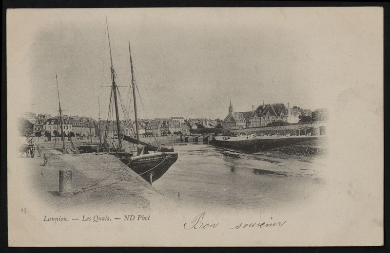 Carte postale ancienne Lannion - Quais à Lannion