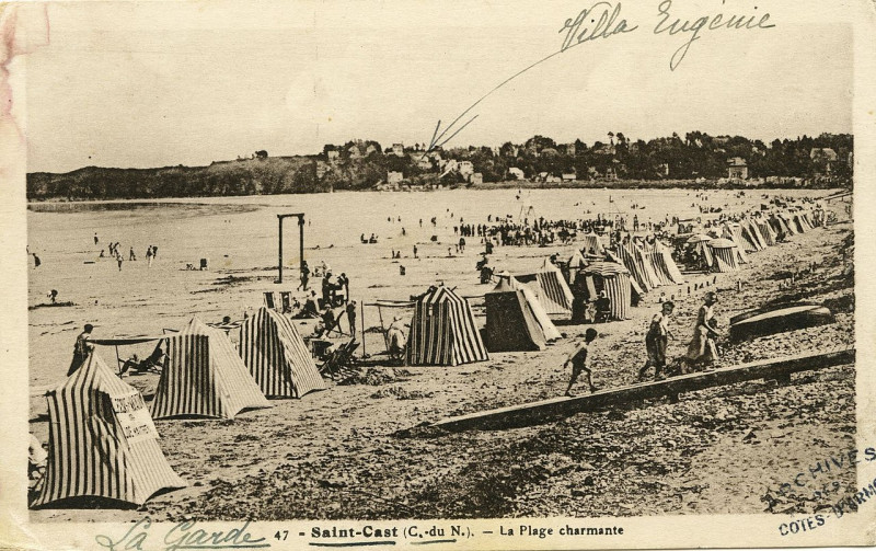Carte postale ancienne Saint-Cast - Plage charmante à Saint-Cast-le-Guildo