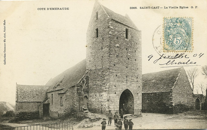 Carte postale ancienne Saint-Cast - Vieille église à Saint-Cast-le-Guildo