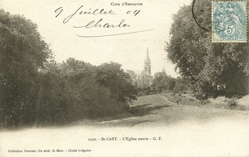 Carte postale ancienne Saint-Cast - Eglise neuve à Saint-Cast-le-Guildo