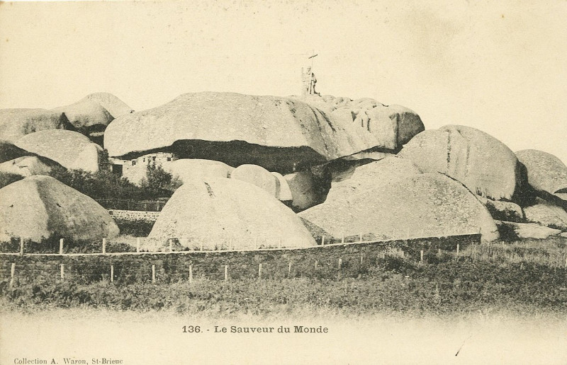 Carte postale ancienne Trégastel - Sauveur du monde à Trégastel