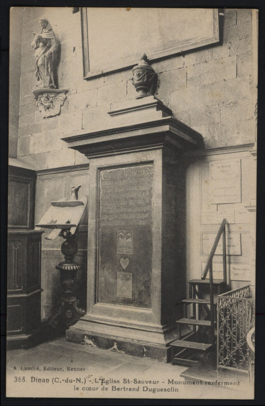 Carte postale ancienne Dinan - Eglise Saint-Sauveur monument renfermant le coeur de Bertrand Duguesclin à Dinan