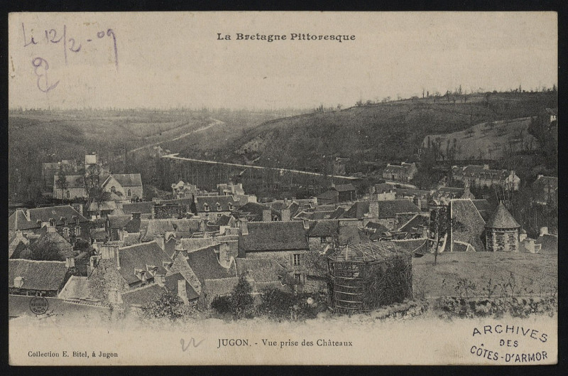 Carte postale ancienne Jugon-les-Lacs - Vue prise des Châteaux à Jugon-les-Lacs - Commune nouvelle