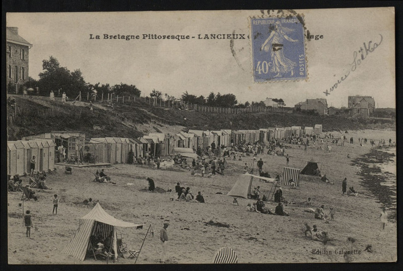 Carte postale ancienne Lancieux - Plage à Lancieux