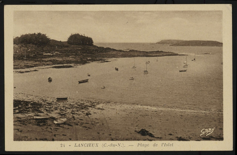 Carte postale ancienne Lancieux - Plage de l'Islet à Lancieux